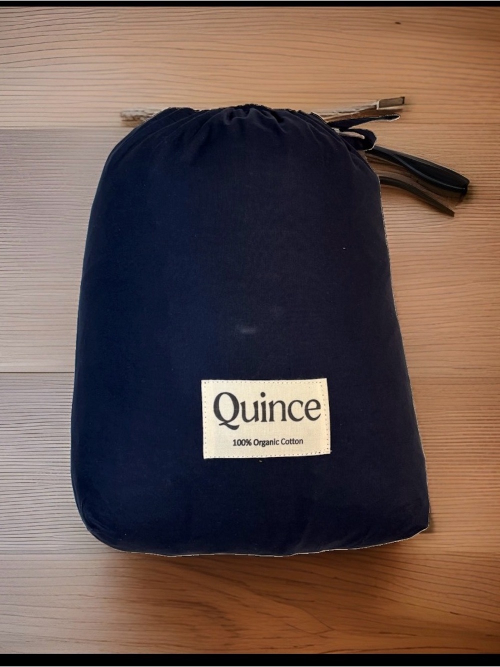 Quince Organic Crisp Percale Sheet Set - Split King - Navy